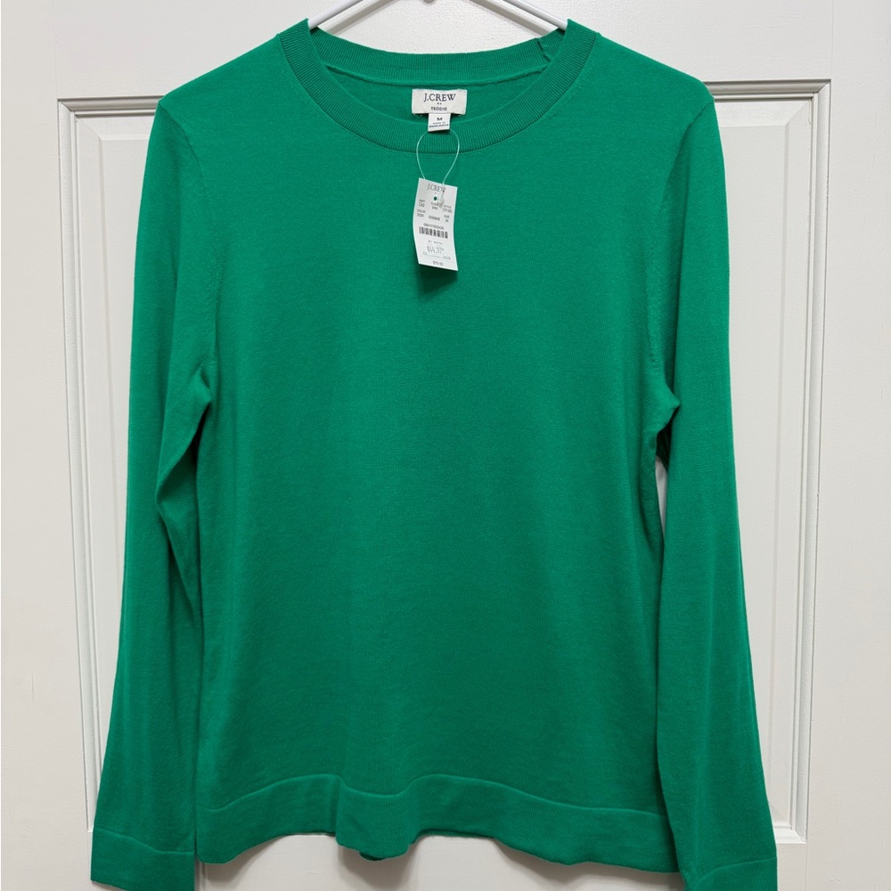 J. Crew Factory Cotton Teddie Sweater Color: (DGR) Green